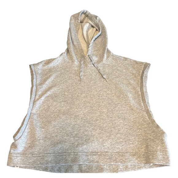 Puma Hoodie Cropped GRAY Sweatshirt Sleeveless Pullover Training Logo Women Med - Picture 4 of 7